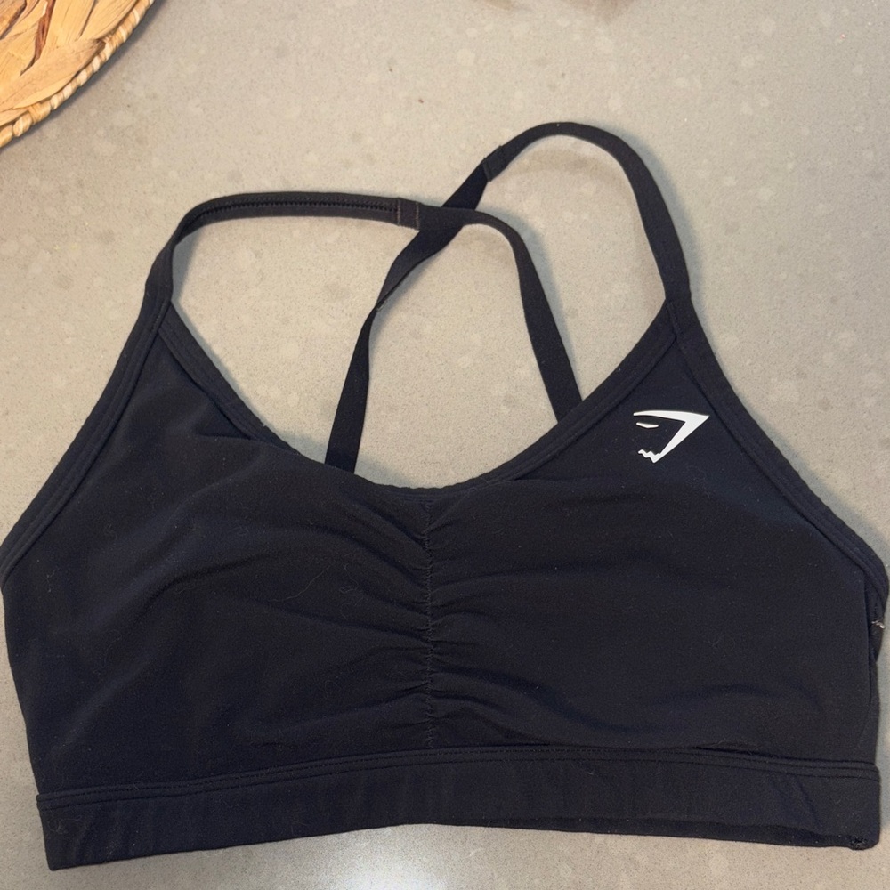 GymShark Ruched Sports Bra Black